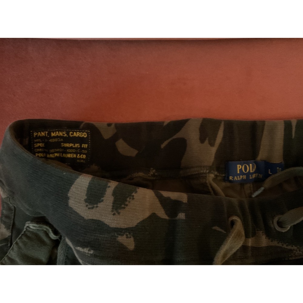 Polo Ralph Lauren Mens Camo Cargo Jogger Pants Surplus Fit Green Camouflage L - Picture 2 of 5